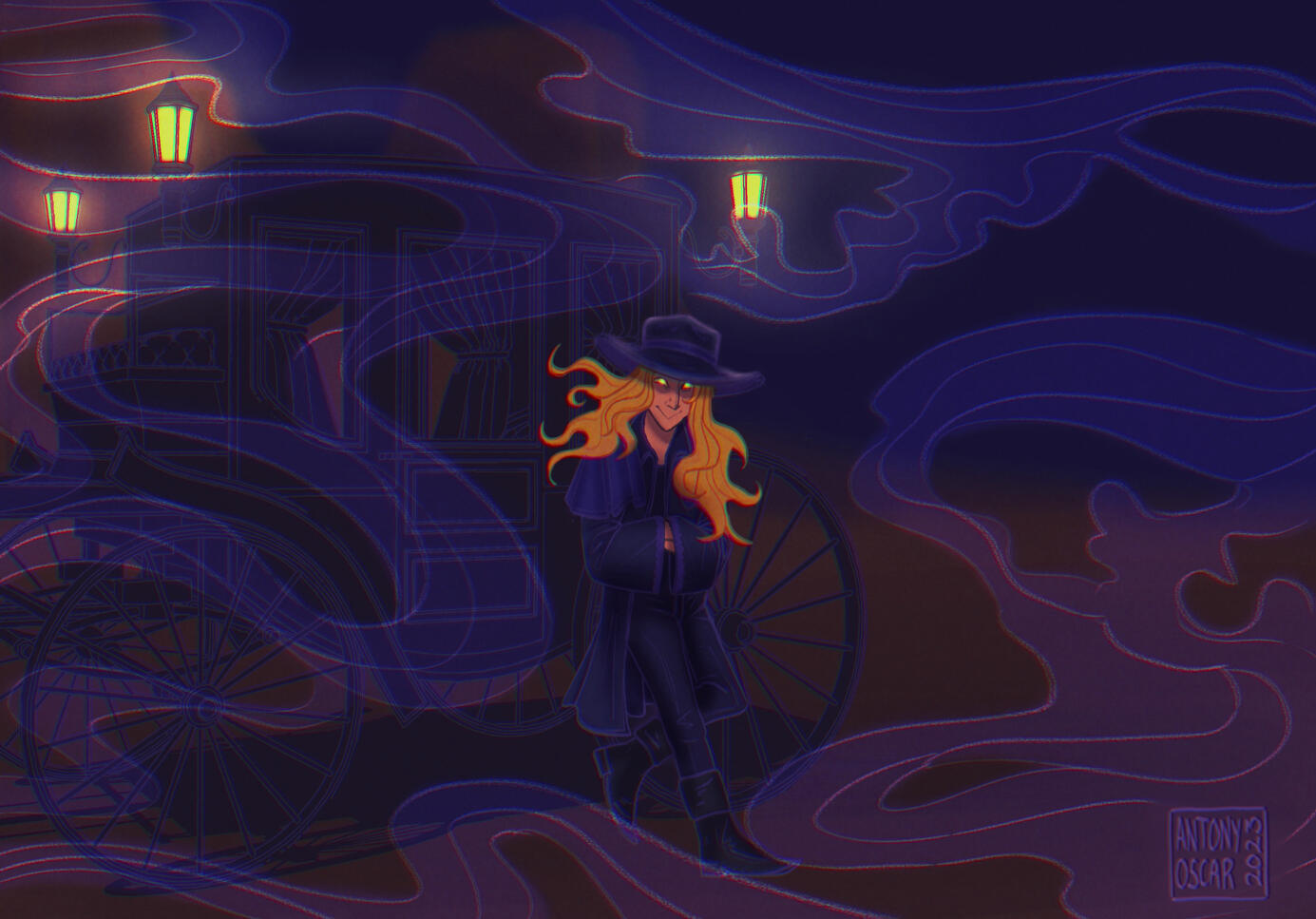 Drawn for Ohkay Cafe's Wild West Community Collab Zine 2023.